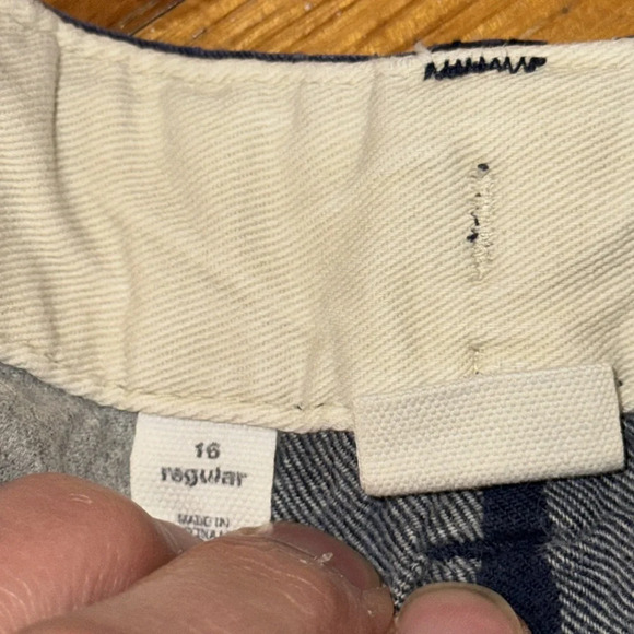 💥GAP KIDS BOYS NAVY BLUE LINED PANTS BOTTOMS 16 REG COTTON CHINO 2016 Collection - Picture 7 of 12